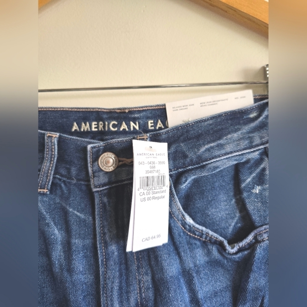 NWT! American Eagle, Relaxed Mom Jean On Dark Dreams, Multiple Sizes- NEW! - Picture 7 of 16